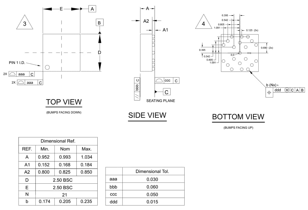 Mechanical Drawing - Menlo Micro MM5230 RF Switch IC